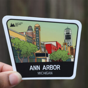 Ann Arbor Michigan Cityscape Sticker