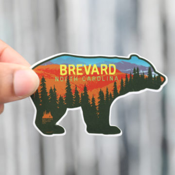 Brevard NC Bear Shape Sticker