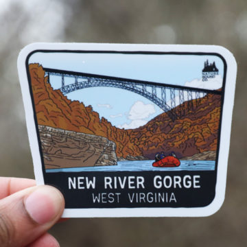 New River Gorge West Virginia Fall Rafter Sticker