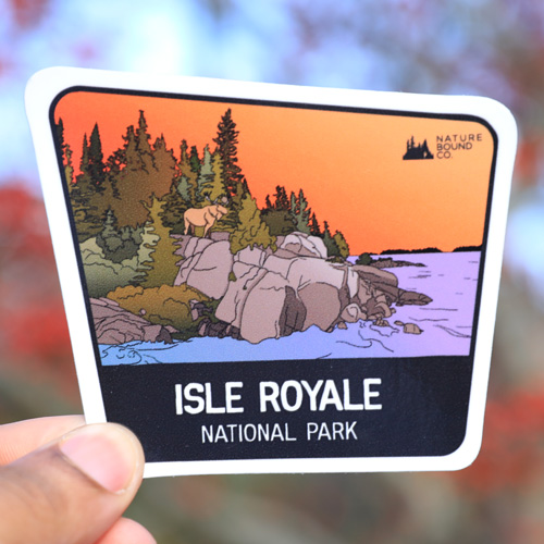 Isle Royale Michigan Cityscape Sticker