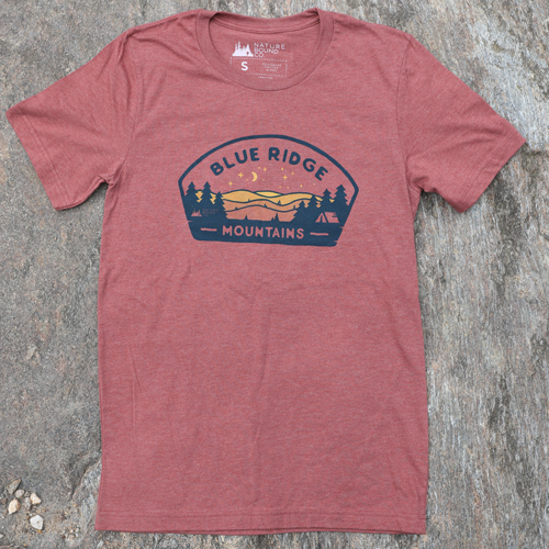 Blue Ridge Mountain Range Badge Tee Shirt