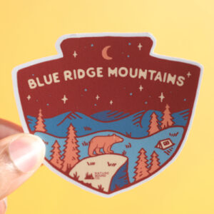 Blue Ridge Mountains Red Arrowhead Overlook Sticker