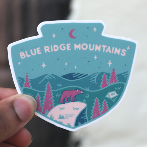 Blue Ridge Mountains Teal Arrowhead Overlook Sticker