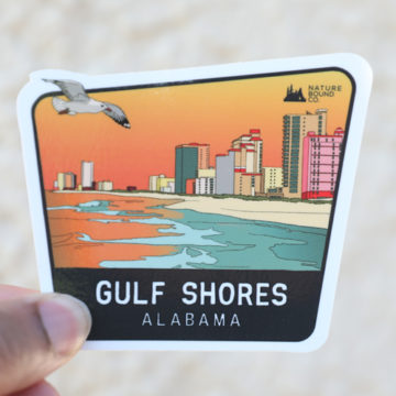 Gulf Shores Alabama Sunset Cityscape Sticker