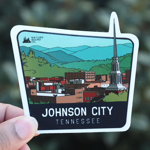 Johnson City Tennessee Cityscape Sticker