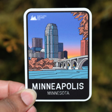 Minneapolis Minnesota Rectangle Cityscape Sticker