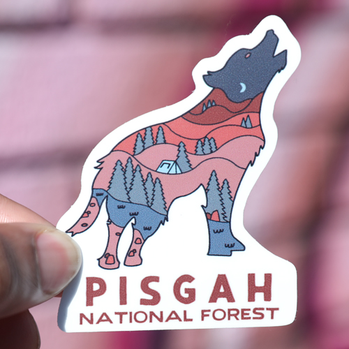 Wildlife Series Wolf Night Pisgah National Forest Sticker
