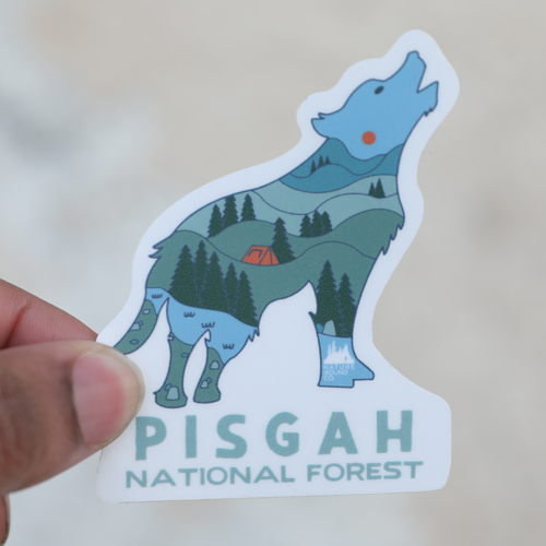Wildlife Series Wolf Pisgah National Forest Sticker