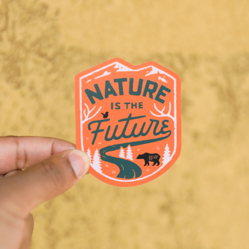 Nature is the Future Orange Sticker