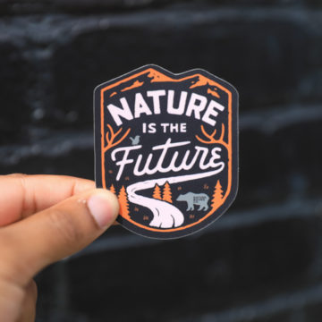 Nature is the Future Black Sticker