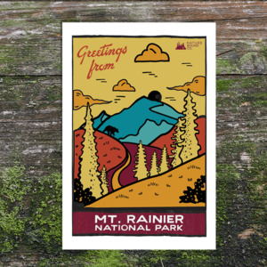 mt rainier postcard